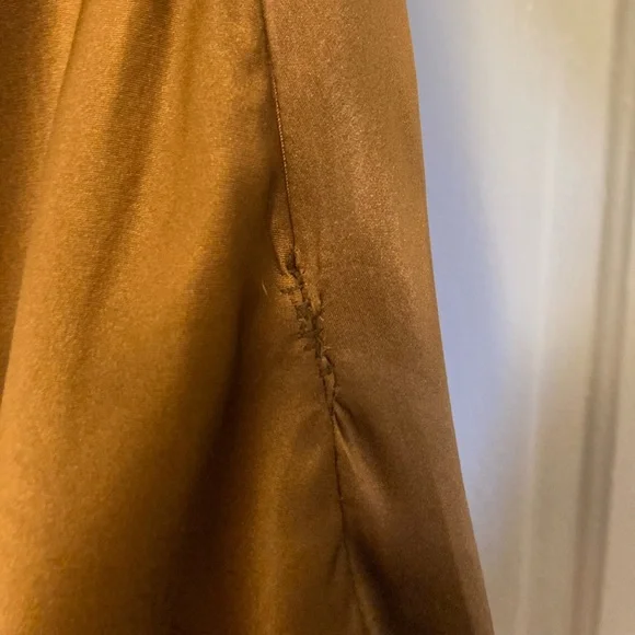 Y2K Brown Silk Halter Tank Top- Beaded, Vintage - Picture 8 of 8